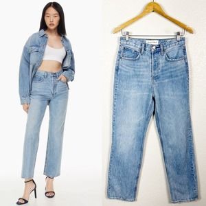 Denim Forum by Aritzia Womens The Joni High Rise Loose Jean Size 25